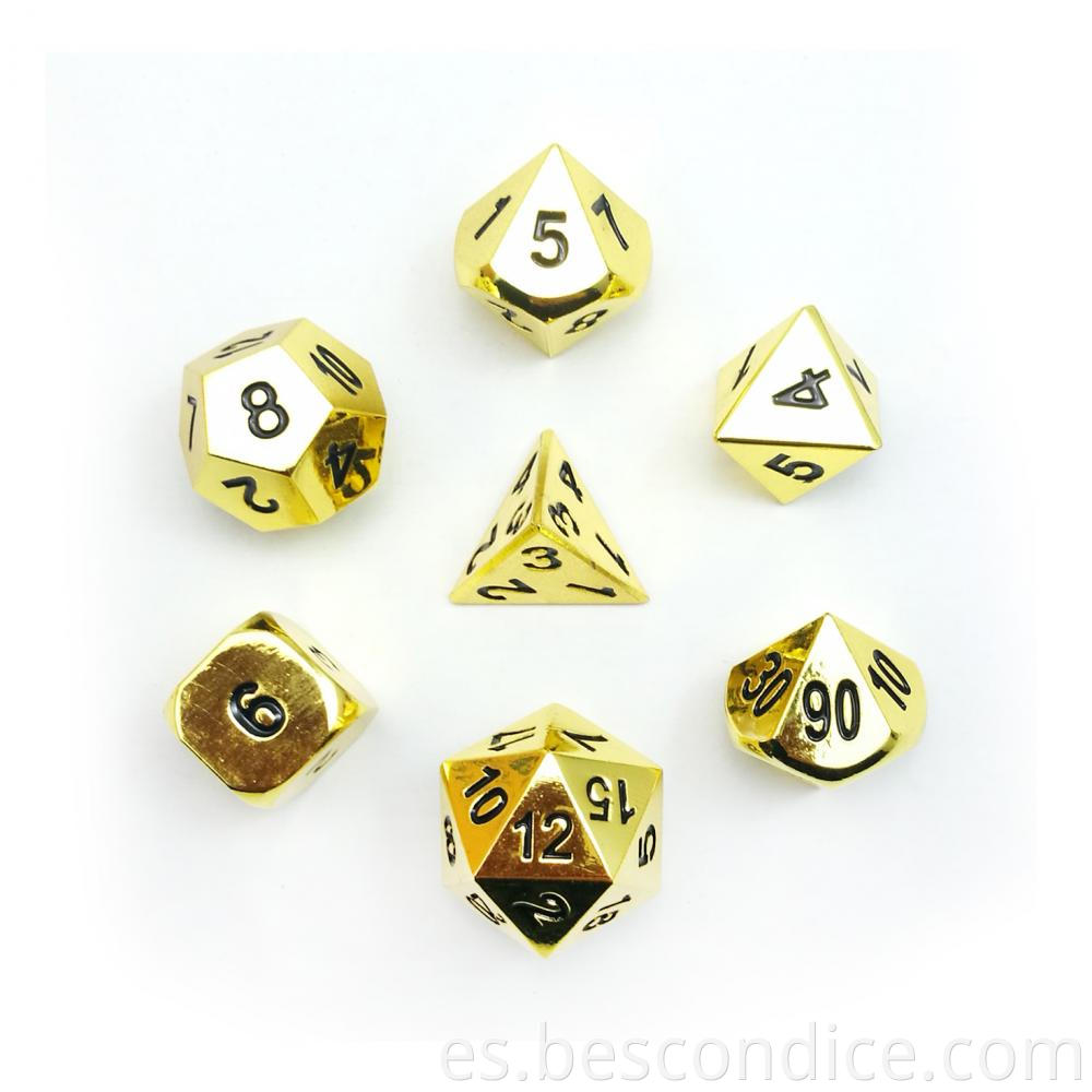 Golden Solid Metal Dice For Dnd Game 2